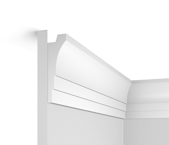 Заказать Потолочный плинтус с подсветкой HiWood A120 белый фитополимер 36х120х2000 мм 