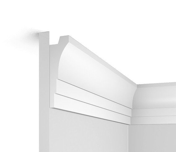 Потолочный плинтус с подсветкой HiWood A120 белый фитополимер 36х120х2000 мм