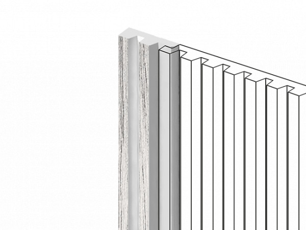 Финишный молдинг для стеновых панелей HiWood LF129A GR24N декорированный фитополимер 11х33.6х2700 мм