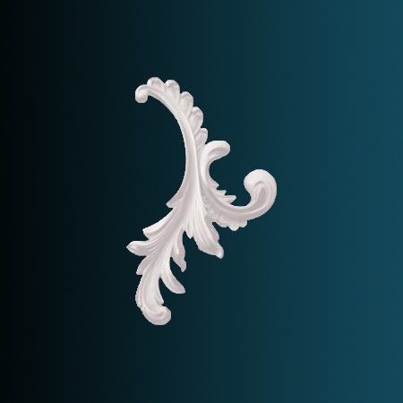 Декоративный орнамент Перфект G2342R 250х150х25 мм белый из полиуретана