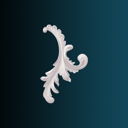 Декоративный орнамент Перфект G2342R 250х150х25 мм белый из полиуретана