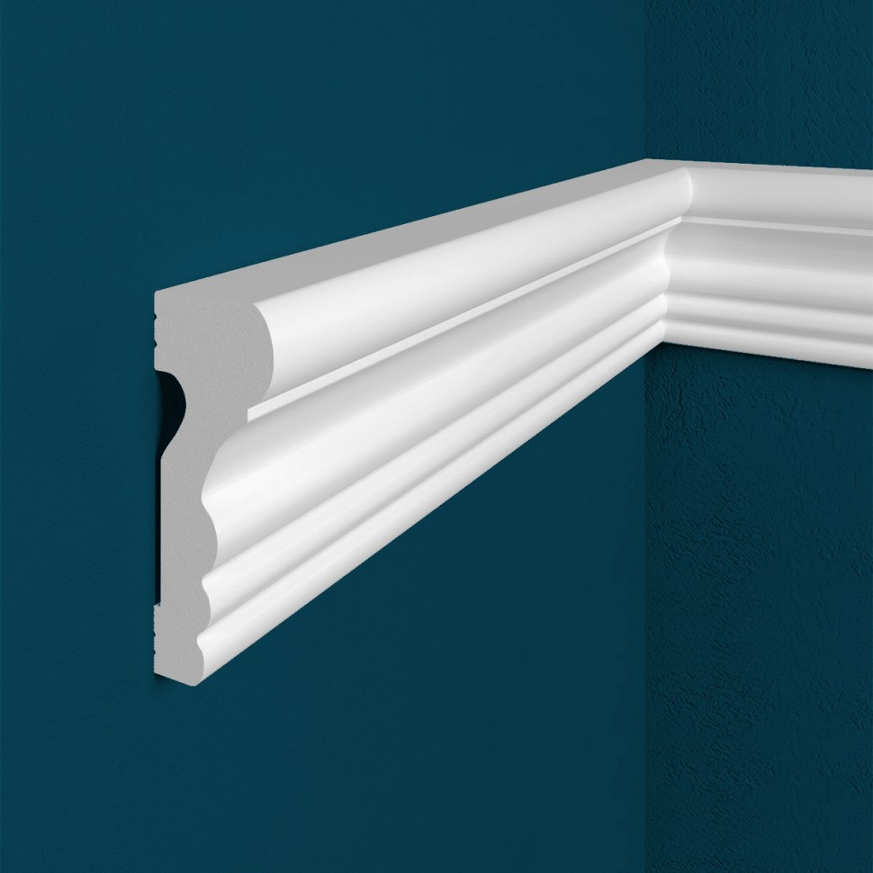Заказать Декоративый молдинг Перфект Плюс P55 68х16 мм 200 см белый из ударопрочного полимера 