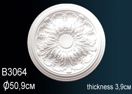 Декоративная потолочная розетка Перфект B3064 508 мм белая из полиуретана