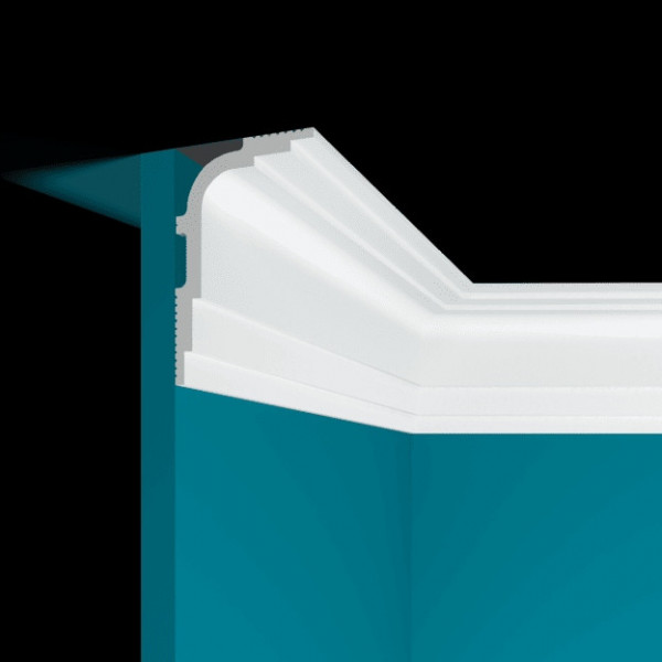 Потолочный плинтус Перфект Плюс P102 белый из ударопрочного полимера 100х62 200 см