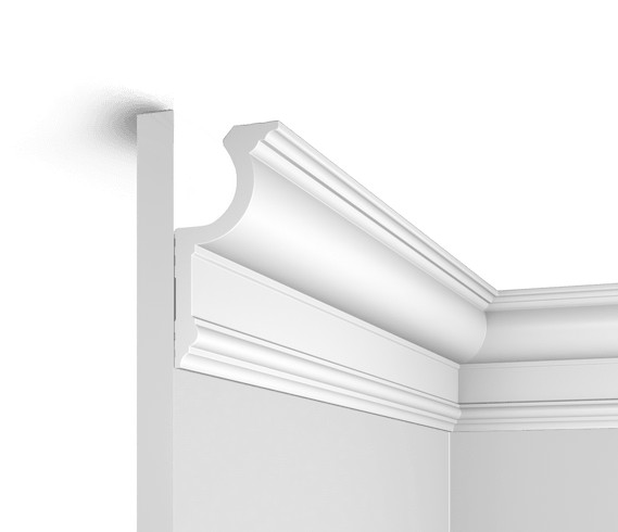 Потолочный плинтус с подсветкой HiWood A127 белый фитополимер 55х115х2000 мм