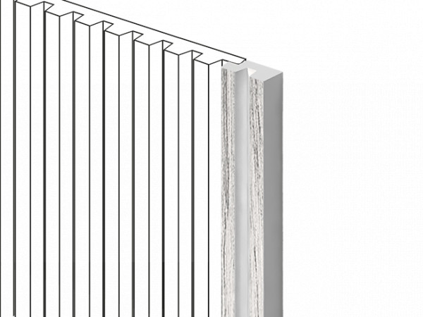 Финишный молдинг для стеновых панелей HiWood LF129B GR24N декорированный фитополимер 11х23.6х2700 мм