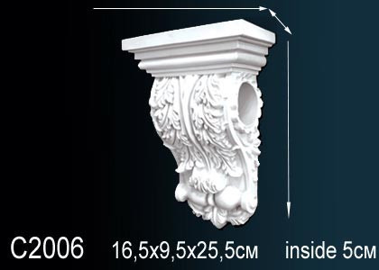 Заказать Декоративная консоль Перфект C2006 256х163х93 мм белая из полиуретана 