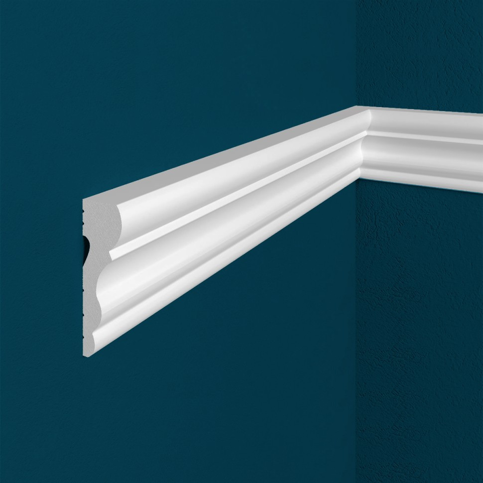 Заказать Декоративый молдинг Перфект Плюс P58 52х26 мм 200 см белый из ударопрочного полимера 
