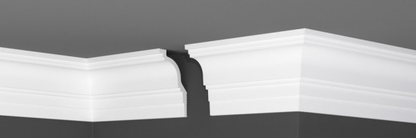 Потолочный плинтус 120х70 мм Де-Багет XPS П 28 120/70 белый полистирол 200 см