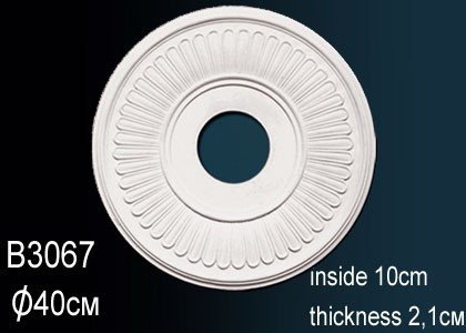 Декоративная потолочная розетка Перфект B3067 401 мм белая из полиуретана