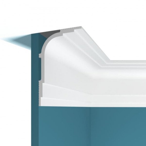 Потолочный плинтус Перфект Плюс P104 белый из ударопрочного полимера 140х86 200 см