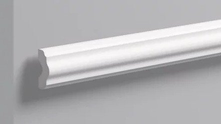 Декоративный молдинг NMC Wallstyl WL3 40х15 мм 200 см белого цвета для потолка и стен