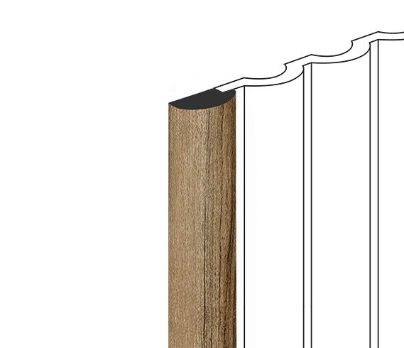 Финишный молдинг для стеновых панелей HiWood LF140B BR495 декорированный фитополимер 12х26х2700 мм