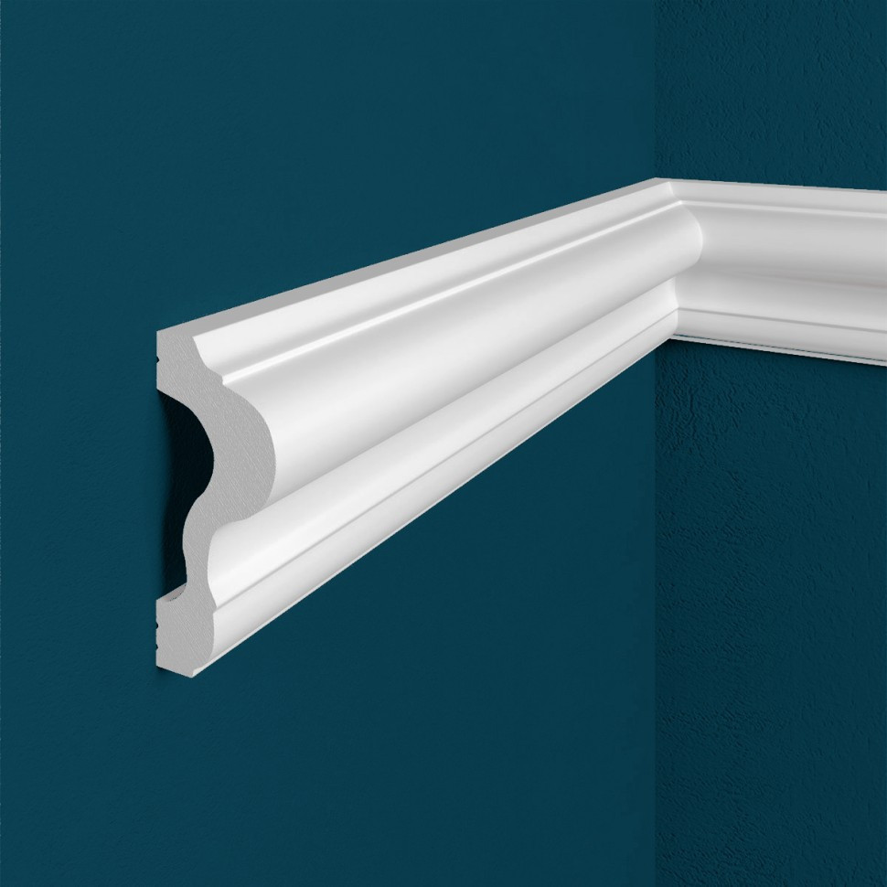 Заказать Декоративый молдинг Перфект Плюс P60 60х16 мм 200 см белый из ударопрочного полимера 