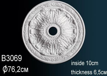 Заказать Декоративная потолочная розетка Перфект B3069 760 мм белая из полиуретана 