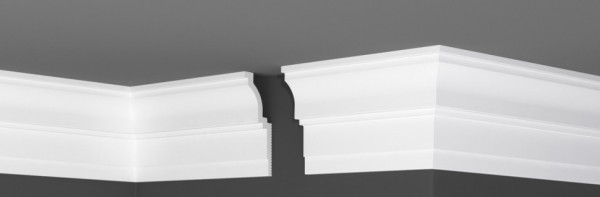 Потолочный плинтус 128х48 мм Де-Багет XPS П 24 128/48 белый полистирол 200 см