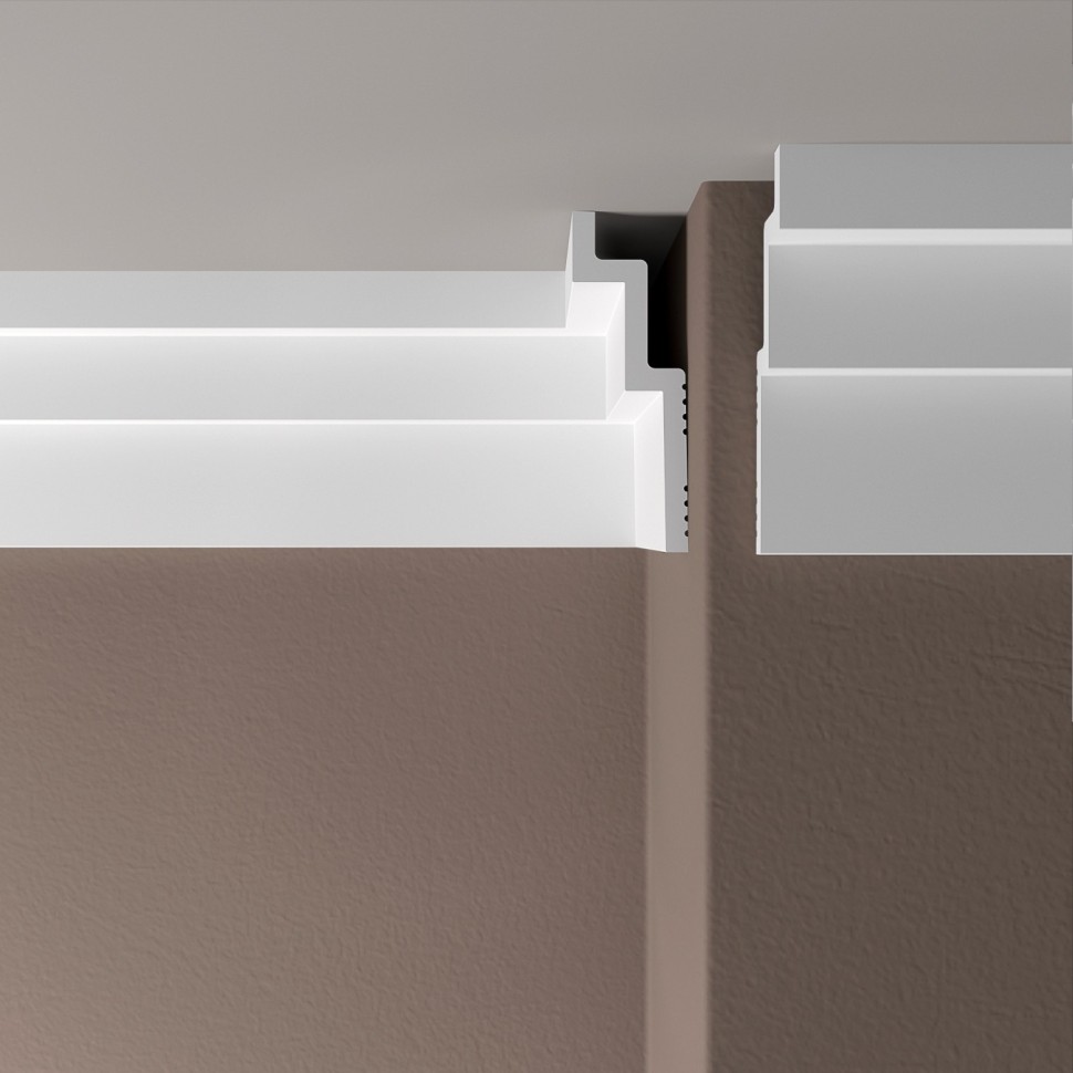 Заказать Декоративный потолочный плинтус 90х30 мм Де-Багет XPS Polymer ПП 14 белый из ударопрочного полимера 2м 