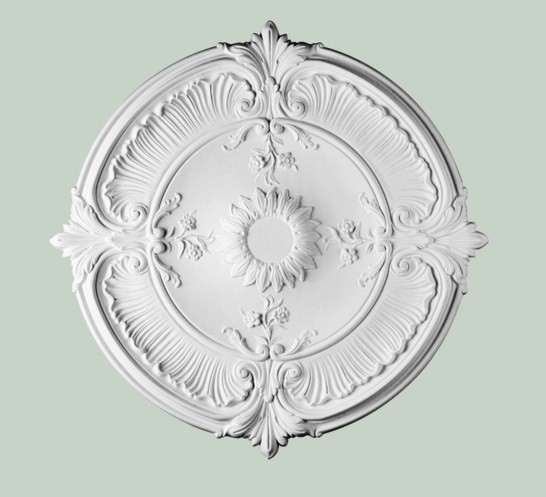 Потолочная розетка Orac Decor Purotouch R73 полиуретановая белая диаметром 70 см