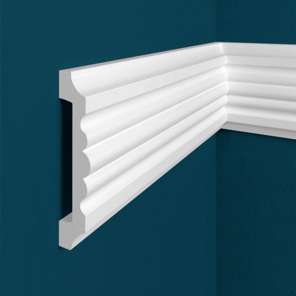 Декоративый молдинг Перфект Плюс P61 98х26 мм 220 см белый из ударопрочного полимера