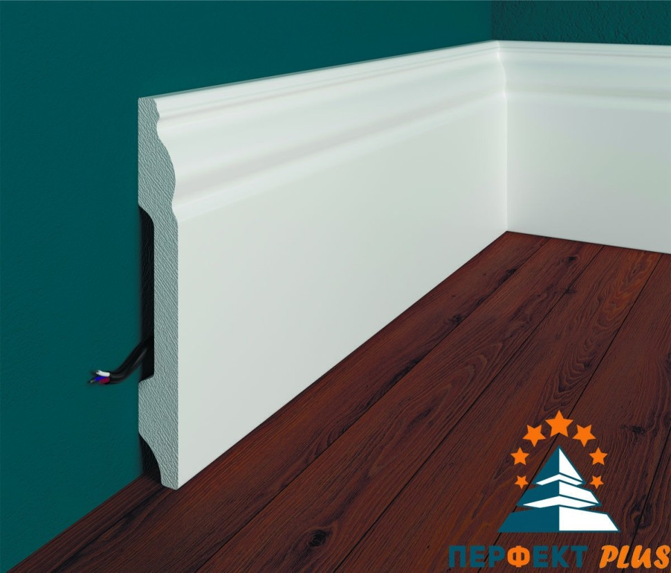 Заказать Напольный плинтус Перфект Плюс P15 99 мм 200 см белый из ударопрочного полимера 