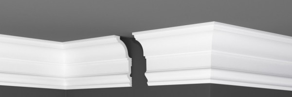 Потолочный плинтус 128х62 мм Де-Багет XPS П 27 128/62 белый полистирол 200 см