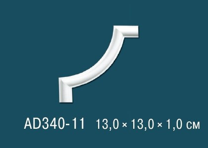 Декоративный угловой элемент с орнаментом Перфект AD340-11 130х130 мм белый из полиуретана