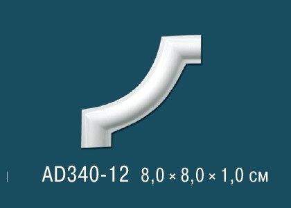 Декоративный угловой элемент с орнаментом Перфект AD340-12 80х80 мм белый из полиуретана