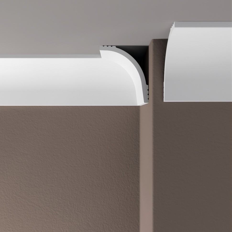 Заказать Декоративный потолочный плинтус 70х60 мм Де-Багет XPS Polymer ПП 17 белый из ударопрочного полимера 2м 