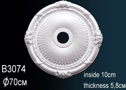 Декоративная потолочная розетка Перфект B3074 657 мм белая из полиуретана