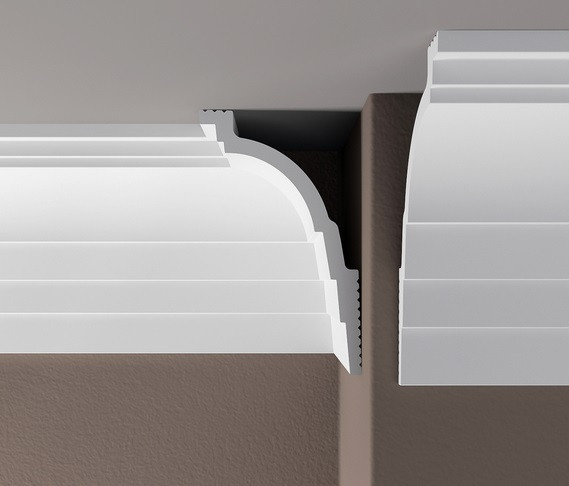 Потолочный плинтус 130х80 мм Де-Багет XPS POLYMER ПП 10 белый полистирол 200 см