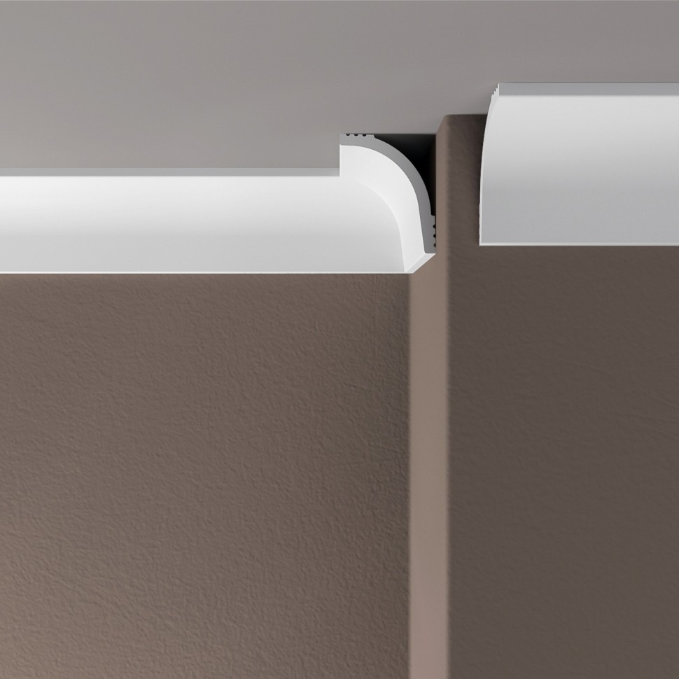 Заказать Декоративный потолочный плинтус 50х40 мм Де-Багет XPS Polymer ПП 18 белый из ударопрочного полимера 2м 