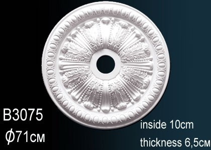 Декоративная потолочная розетка Перфект B3075 708 мм белая из полиуретана