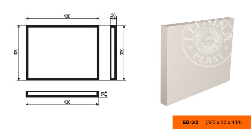 Заказать Боссаж LepninaPlast БВ-3/2 320х30х430 мм из полистирола с покрытием белый 