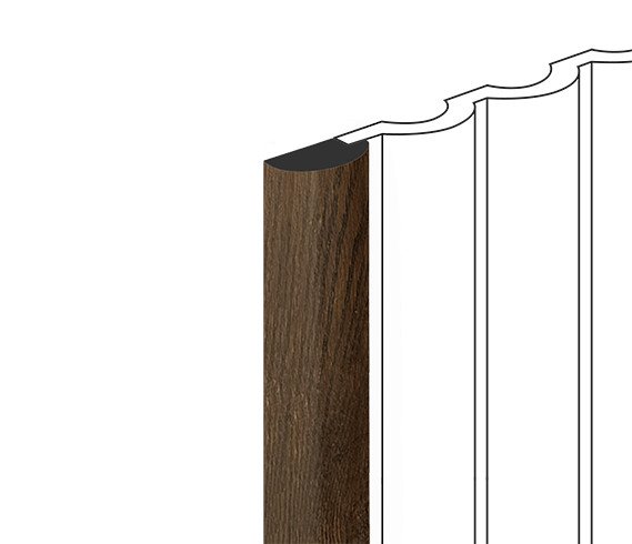 Финишный молдинг для стеновых панелей HiWood LF140B BR489G декорированный фитополимер 12х26х2700 мм