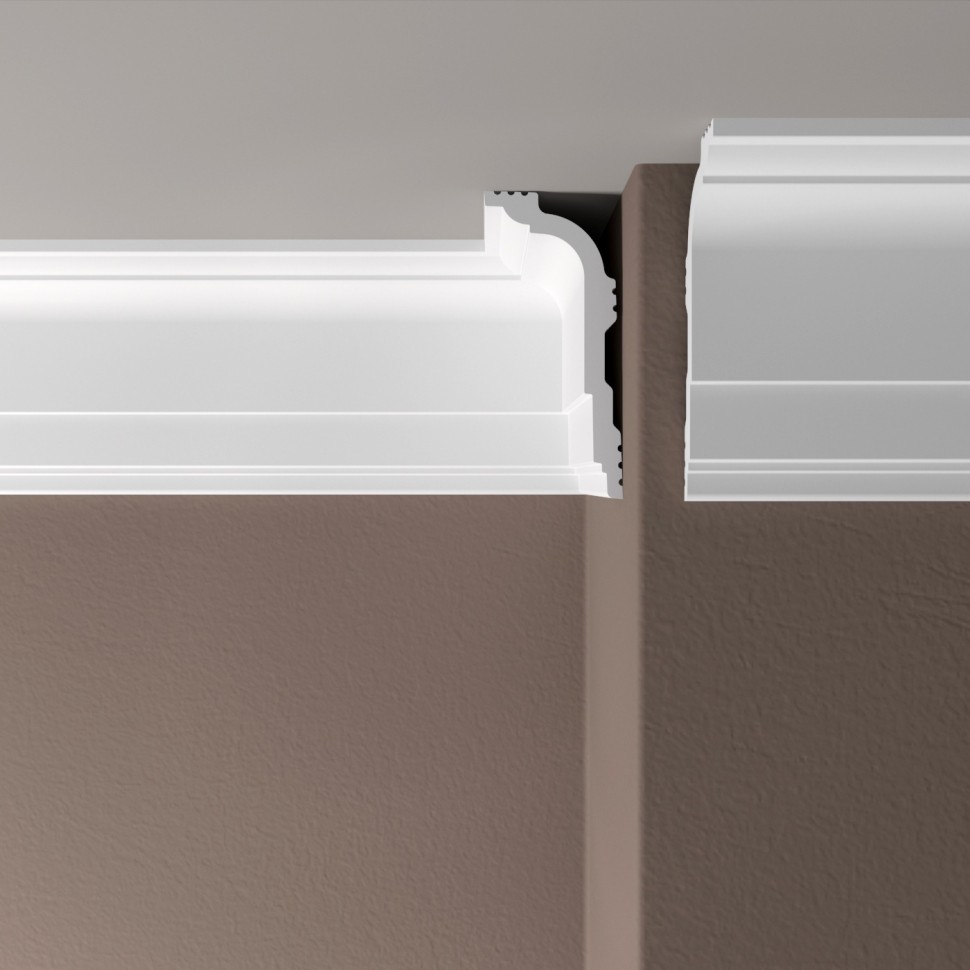 Заказать Декоративный потолочный плинтус 90х40 мм Де-Багет XPS Polymer ПП 20 белый из ударопрочного полимера 2м 