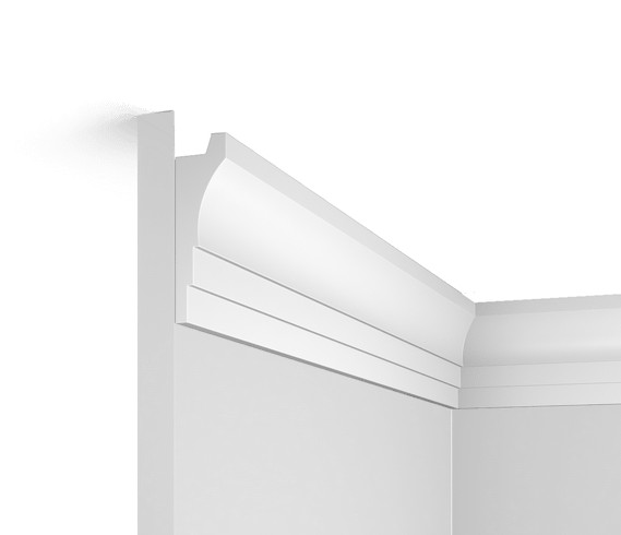 Потолочный плинтус с подсветкой HiWood A90V2 белый фитополимер 27х90х2000 мм