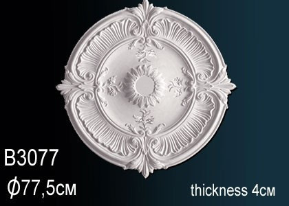 Декоративная потолочная розетка Перфект B3077 778 мм белая из полиуретана