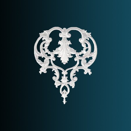 Декоративный орнамент Перфект G2072 650х540х32 мм белый из полиуретана