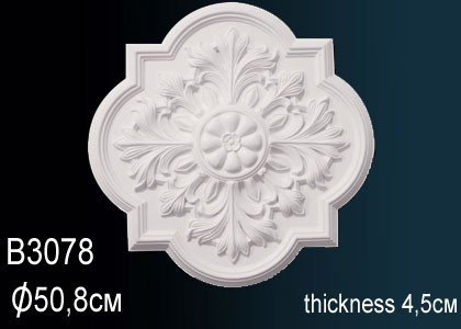 Заказать Декоративная потолочная розетка Перфект B3078 505 мм белая из полиуретана 