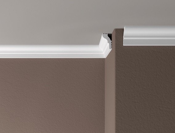 Потолочный плинтус 25х15 мм Де-Багет XPS POLYMER ПП 01 белый полистирол 200 см