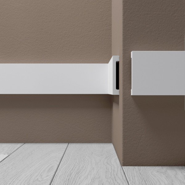 Декоративный молдинг 60х10 мм Де-Багет XPS Polymer М 11 белый из ударопрочного полимера 2м