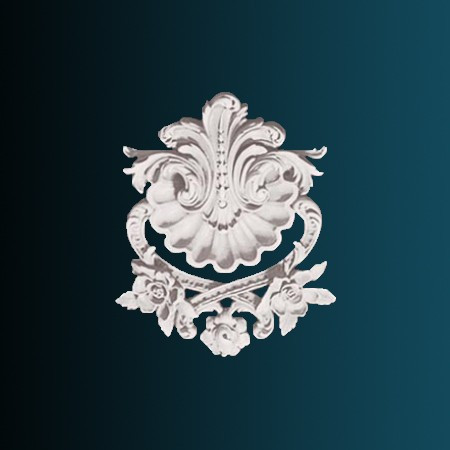 Декоративный орнамент Перфект G2073 252х203х33 мм белый из полиуретана