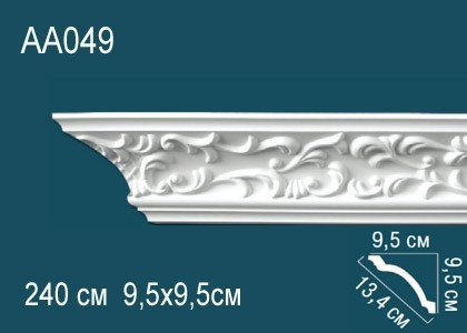 Заказать Потолочный плинтус полиуретановый с орнаментом Перфект AA049 95х134х95 мм 240 см белый 