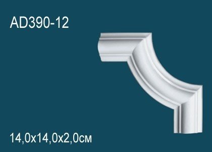 Заказать Декоративный угловой элемент с орнаментом Перфект AD390-12 140х140 мм белый из полиуретана 