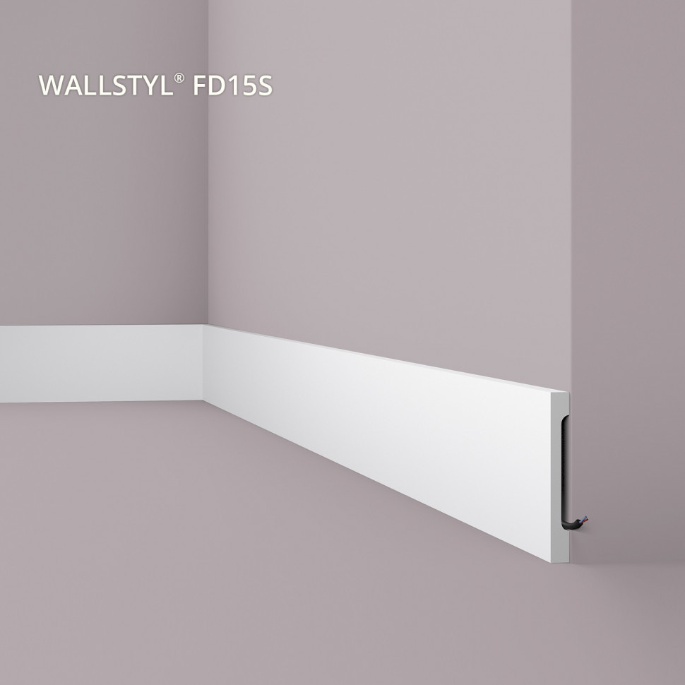 Заказать Напольный плинтус NMC Wallstyl FD15S 150х18 мм 200 см белого цвета 