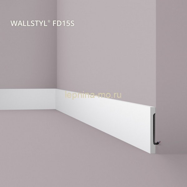 Напольный плинтус NMC Wallstyl FD15S 150х18 мм 200 см белого цвета