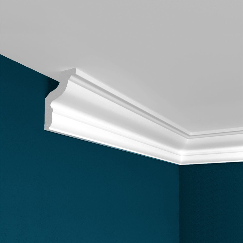 Заказать Потолочный плинтус Перфект Плюс P22 42 мм 200 см белый из ударопрочного полимера 