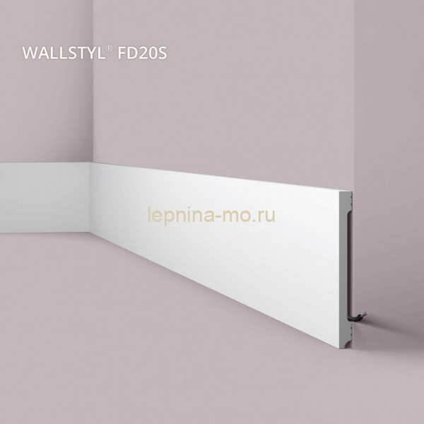 Напольный плинтус NMC Wallstyl FD20S 200х18 мм 200 см белого цвета