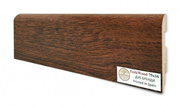 Напольный плинтус 75х16 мм Teckwood Дуб Бренди МДФ 2.15 м
