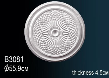 Заказать Декоративная потолочная розетка Перфект B3081 558 мм белая из полиуретана 